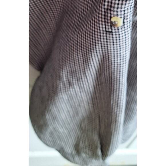 The North Face Men's Large Brown/Black Gingham Checked Button Front Casual Shirt - Picture 6 of 6
